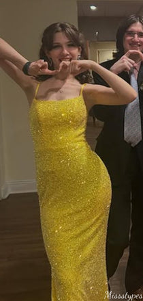 Elegant Spaghetti Strap Mermaid Long Prom Dress Ideas, Evening Party Dresses,ZX929