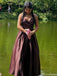 Elegant Spaghetti Strap V-neck A-line Long Prom Dress Ideas, Evening Party Dresses,ZX930