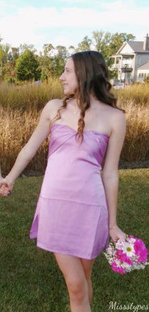 Casual Strapless Sheath Short Mini Homecoming Dress,HM362