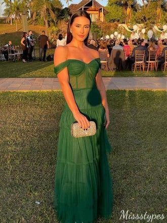 Elegant Sweetheart Off-shoulder A-line Long Prom Dress Ideas, Evening Party Dresses,ZX547