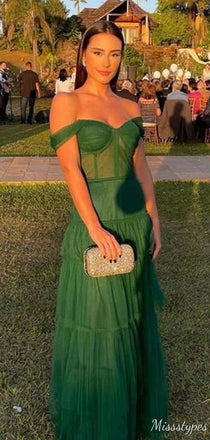 Elegant Sweetheart Off-shoulder A-line Long Prom Dress Ideas, Evening Party Dresses,ZX547