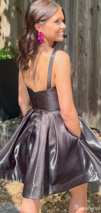 Elegant One-shoulder A-line Short Mini Homecoming Dress,HM367
