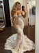 Elegant Princess White Sweetheart Off Shoulder Mermaid With Trailing Tulle Wedding Dresses HS03