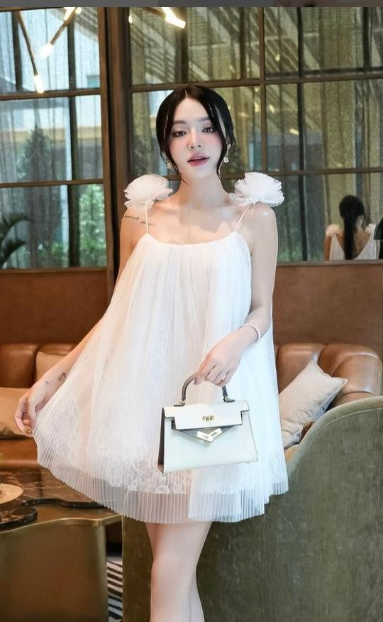 Lady Spaghetti Strap White Cozy Mini New Arrival Homecoming Dresses,HM152