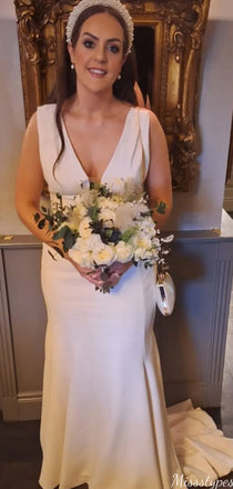 Casual Deep V-neck Mermaid Long Prom Dress Ideas, Evening Party Dresses,ZX943