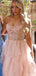 Elegant Spaghetti Strap A-line Long Prom Dress Ideas, Evening Party Dresses,ZX944