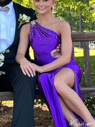 Gorgeous One-shoulder Mermaid Long Prom Dress Ideas, Evening Party Dresses,ZX947