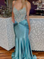 Gorgeous Spaghetti Strap V-neck Mermaid Long Prom Dress Ideas, Evening Party Dresses,ZX949