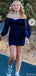 Casual Off-shoulder Long sleeves Sheath Short Mini Homecoming Dress,HM380