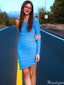 Casual One-shoulder Long sleeve Sheath Short Mini Homecoming Dress,HM381