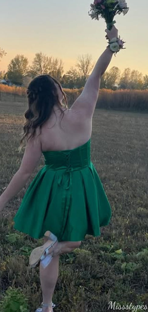 Elegant Strapless Sweetheart A-line Short Mini Homecoming Dress,HM384