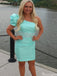 Elegant One-shoulder Sheath Short Mini Homecoming Dress,HM385
