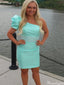 Elegant One-shoulder Sheath Short Mini Homecoming Dress,HM385