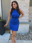 Elegant Halter Sheath Short Mini Homecoming Dress,HM386