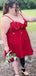 Elegant Spaghetti Strap A-line Short Mini Homecoming Dress,HM389
