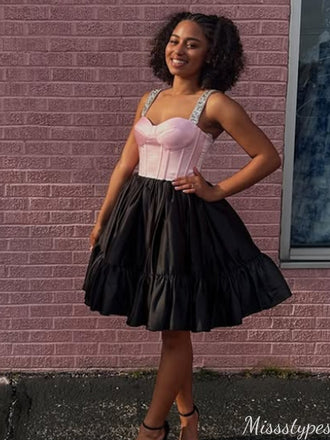 Gorgeous Spaghetti Strap A-line Short Mini Homecoming Dress,HM391
