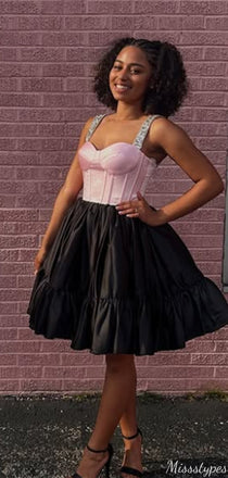 Gorgeous Spaghetti Strap A-line Short Mini Homecoming Dress,HM391