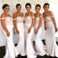 White Off Shoulder Appliqued Mermaid Long Bridesmaid Dresses Online, BL83