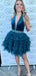 Gorgeous Halter V-neck A-line Short Mini Homecoming Dress,HM392