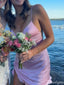 Elegant Spaghetti Strap V-neck Sheath Short Mini Homecoming Dress,HM395