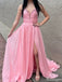 Elegant Strapless Notched A-line Long Prom Dress Ideas, Evening Party Dresses,ZX955