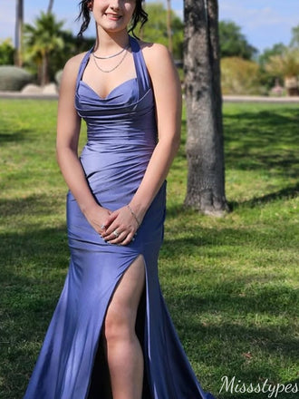 Elegant Halter Mermaid Long Prom Dress Ideas, Evening Party Dresses,ZX965