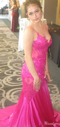 Gorgeous Spaghetti Strap Mermaid Long Prom Dress Ideas, Evening Party Dresses,ZX966
