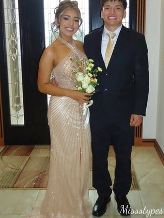 Gorgeous Halter Mermaid Long Prom Dress Ideas, Evening Party Dresses,ZX967