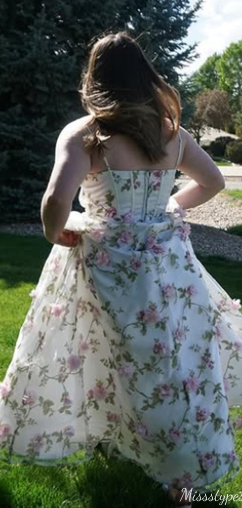 Casual Spaghetti Strap A-line Long Prom Dress Ideas, Evening Party Dresses,ZX969