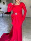 Formal Long Sleeves Square Mermaid Long Prom Dress Ideas, Evening Party Dresses,ZX971