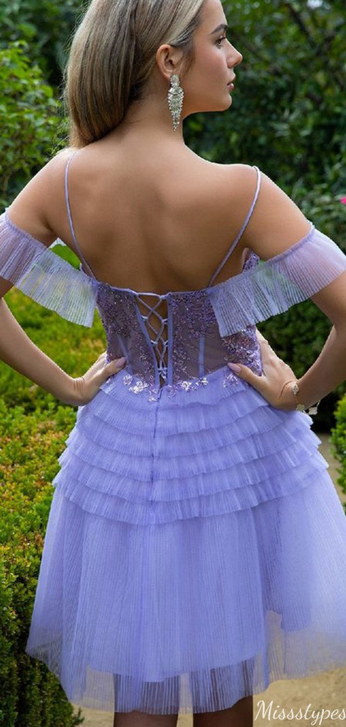 Gorgeous Off-shoulder Sweetheart A-line Short Mini Homecoming Dress,HM397