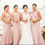 Pink Mermaid Off Shoulder Long Women Bridesmaid Dresses Online, BL106