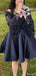 Gorgeous Off-shoulder Long Sleeves A-line Short Mini Homecoming Dress,HM404