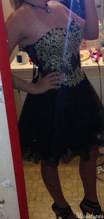 Gorgeous Strapless Sweetheart A-line Short Mini Homecoming Dress,HM408
