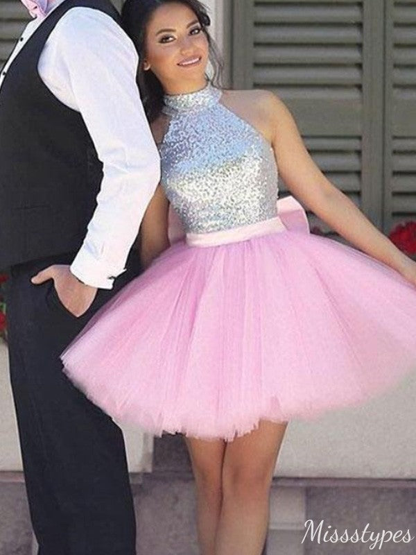 Gorgeous Halter A-line Short Mini Homecoming Dress,HM410