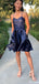 Elegant Spaghetti Strap A-line Short Mini Homecoming Dress,HM411