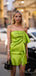 Green Strapless Mini Pleat New Arrival Homecoming Dresses,HM107