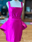 Elegant Spaghetti Strap Square Sheath Short Mini Homecoming Dress,HM412