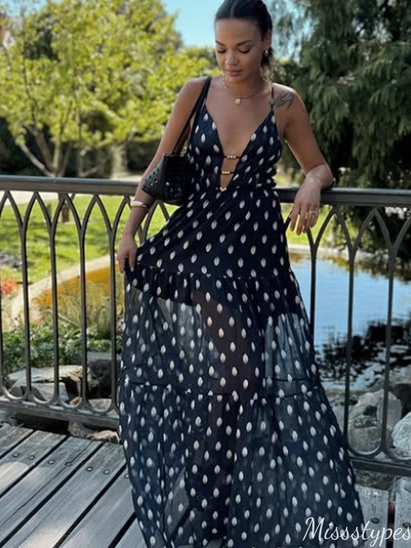 Casual Spaghetti Strap V-neck A-line Long Prom Dress Ideas, Evening Party Dresses,ZX972