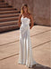 White Soft Satin Simple Floor-Length Pleat Long Fashion Wedding Dresses,HS99