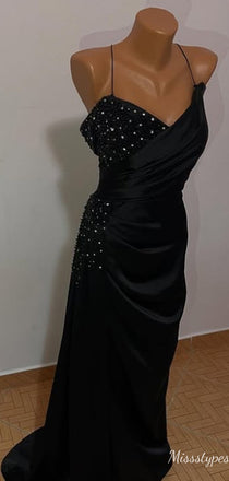 Elegant Spaghetti Strap V-neck Mermaid Long Prom Dress Ideas, Evening Party Dresses,ZX978