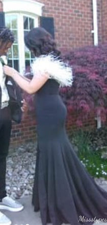 Elegant Off-shoulder V-neck Mermaid Long Prom Dress Ideas, Evening Party Dresses,ZX981