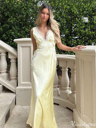 Elegant V-neck Lace Mermaid Long Prom Dress Ideas, Evening Party Dresses,ZX557