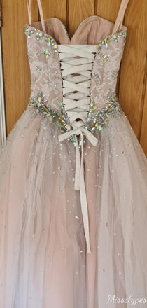 Elegant Spaghetti Strap Sweetheart A-line Long Prom Dress Ideas, Evening Party Dresses,ZX982