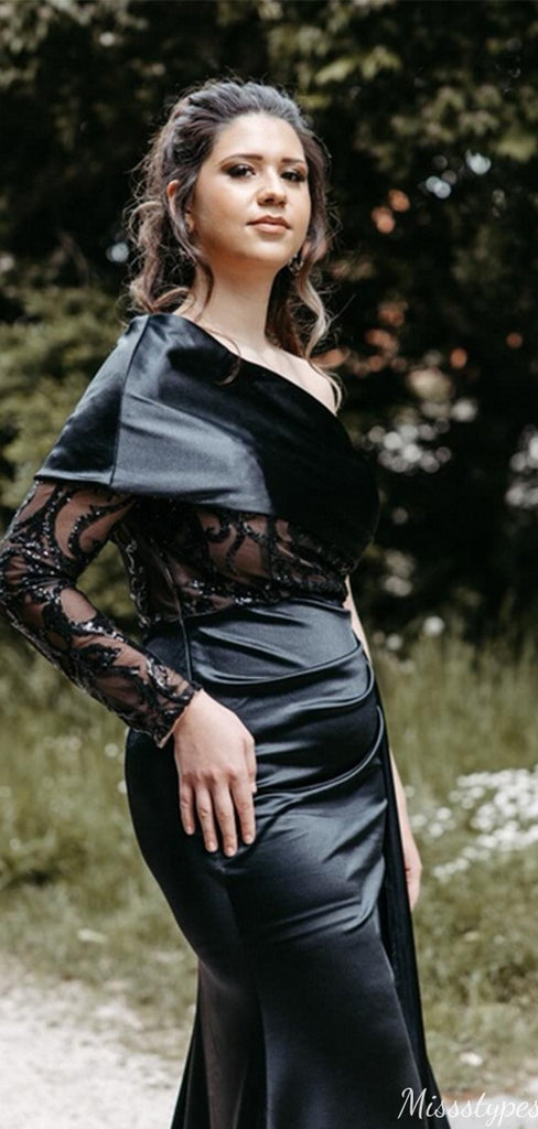 Gorgeous One-shoulder Mermaid Long Prom Dress Ideas, Evening Party Dresses,ZX984