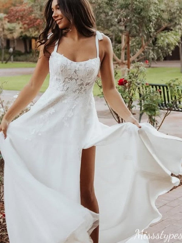 Gorgeous Spaghetti Strap A-line Long Prom Dress Ideas, Evening Party Dresses,ZX985
