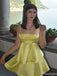 Elegant Spaghetti Strap A-line Short Mini Homecoming Dress,HM418