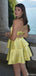 Elegant Spaghetti Strap A-line Short Mini Homecoming Dress,HM418