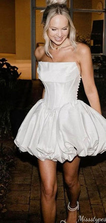 Elegant Strapless A-line Short Mini Homecoming Dress,HM419