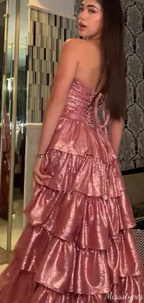 Gorgeous Strapless High-Low Short Mini Homecoming Dress,HM422